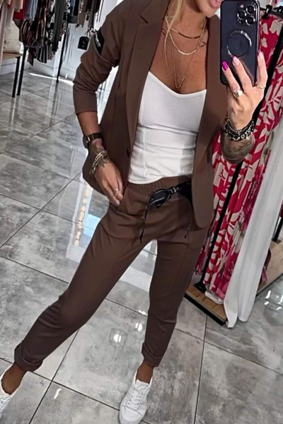 Moxi | Dwuczęściowy damski zestaw top z kurtką i gumą