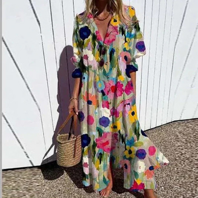 Katarzyna | Boho sukienka o nakładam kroju 