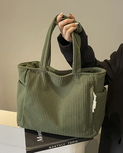 Tilda | Torba z Żebrowanym Wykończeniem z Szczegółem Sznurka