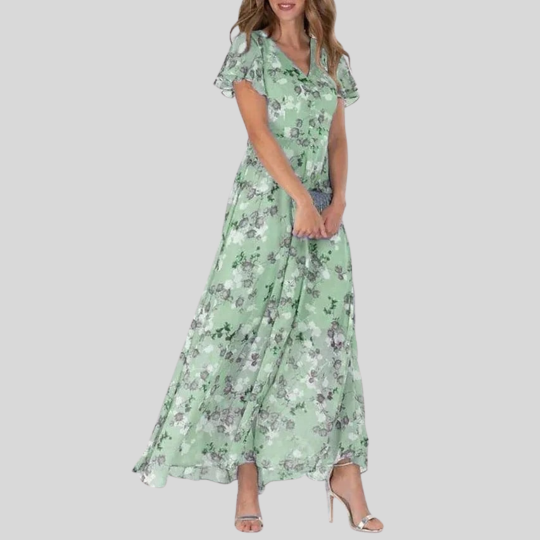 Lenka | Kolorowa Maxi Sukienka
