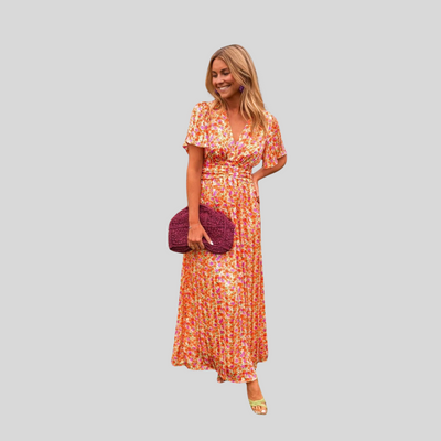 Laura | Elegancka sukienka maxi z dekoltem w kształcie litery V 