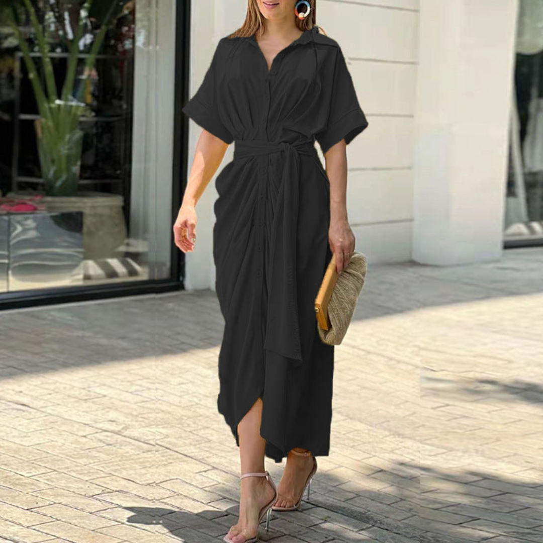 Nina | Elegancka sukienka maxi z kokardą