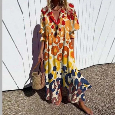 Katarzyna | Boho sukienka o nakładam kroju 