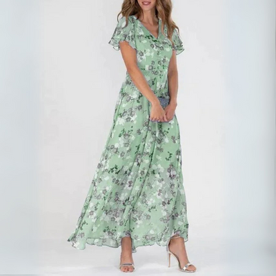 Lenka | Kolorowa Maxi Sukienka
