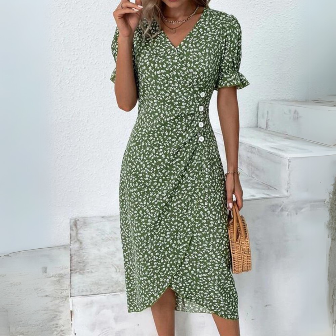 Helena | Elegancka midi sukietka kwiatowa 