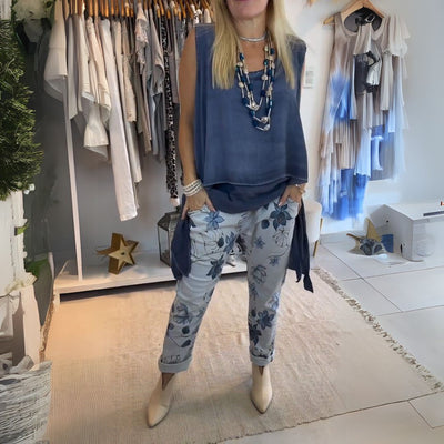 Karla | Elegancka, dopasowana, kolorowa koszulka i spodnie