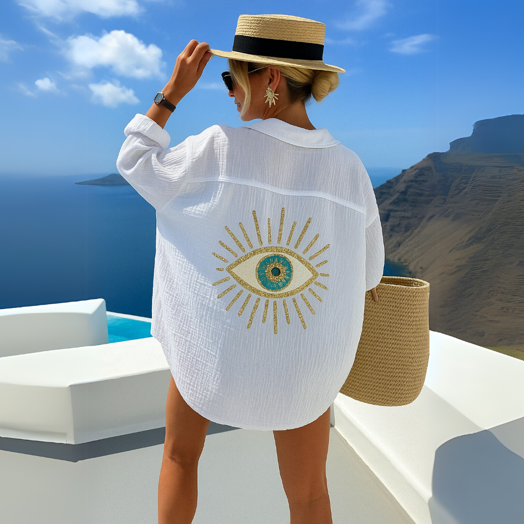 Holly | Bluzka w stylu Ibiza z haftem na plecach 