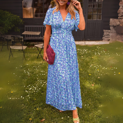Laura | Elegancka sukienka maxi z dekoltem w kształcie litery V 