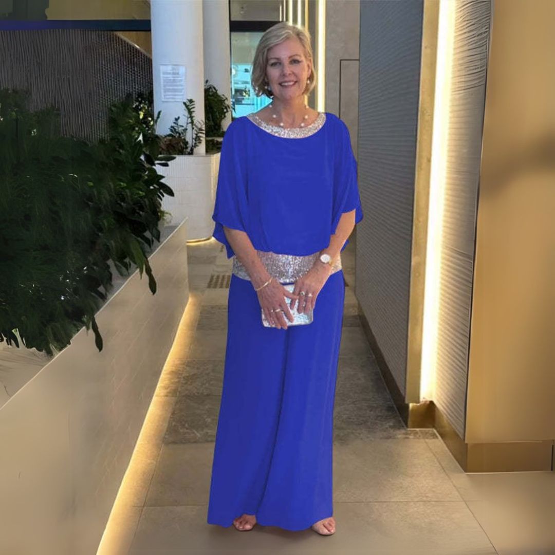 Beata | Błyszczący dwuczęściowy zestaw na specjalne okazje 