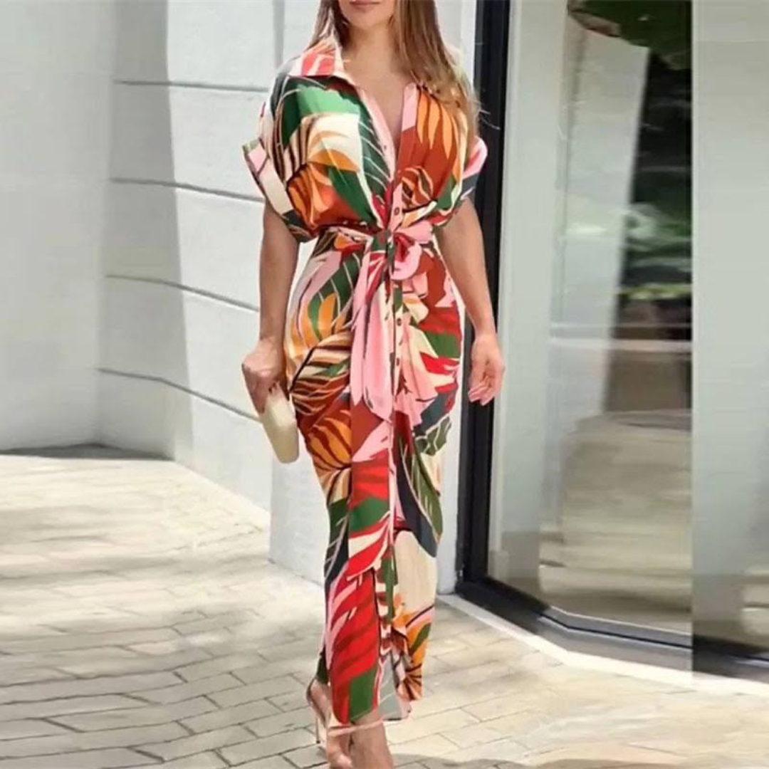 Nina | Elegancka sukienka maxi z kokardą