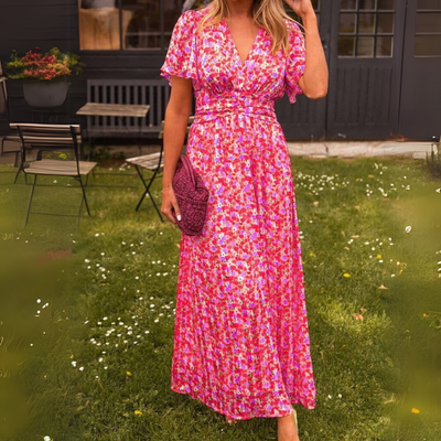 Laura | Elegancka sukienka maxi z dekoltem w kształcie litery V 