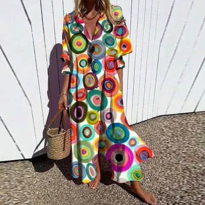 Katarzyna | Boho sukienka o nakładam kroju 