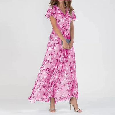 Lenka | Kolorowa Maxi Sukienka